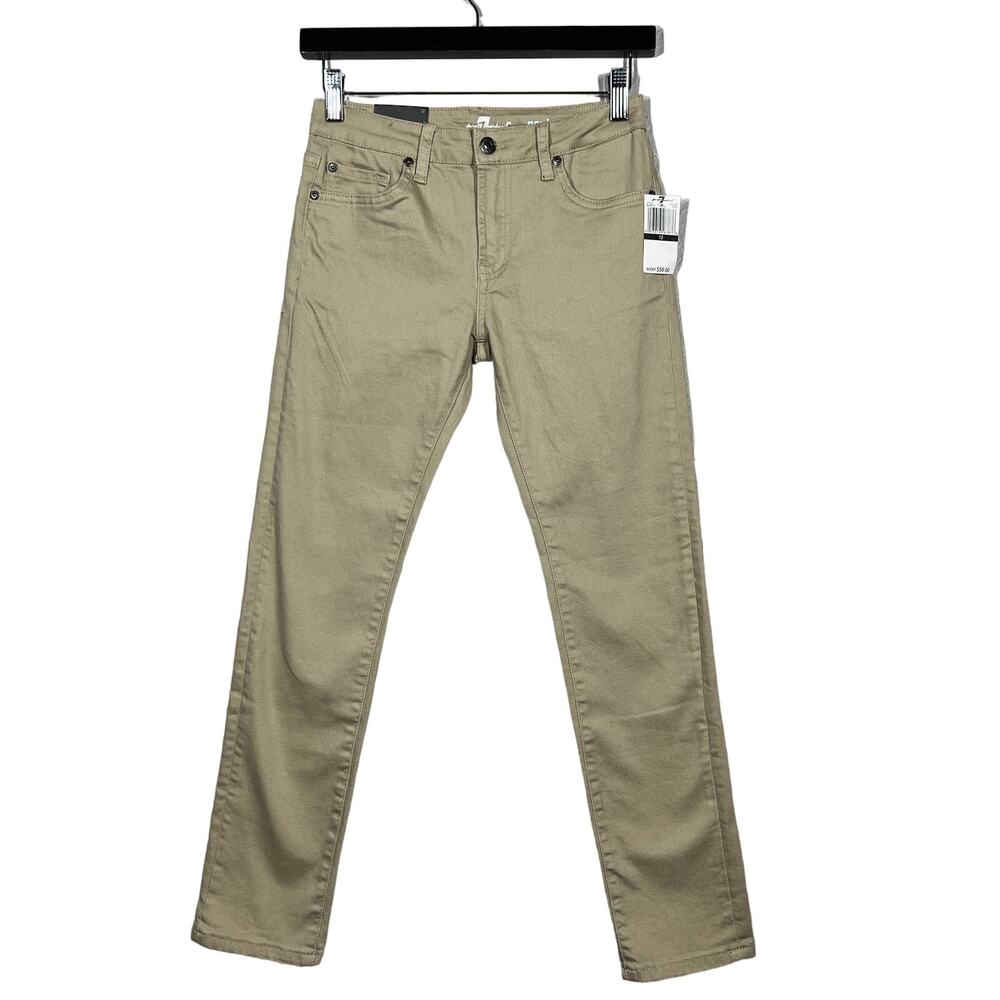 NEW! 7FAMK Paxtyn Skinny Jeans Tan Classic Denim Casual Slim Workwear Staple 12